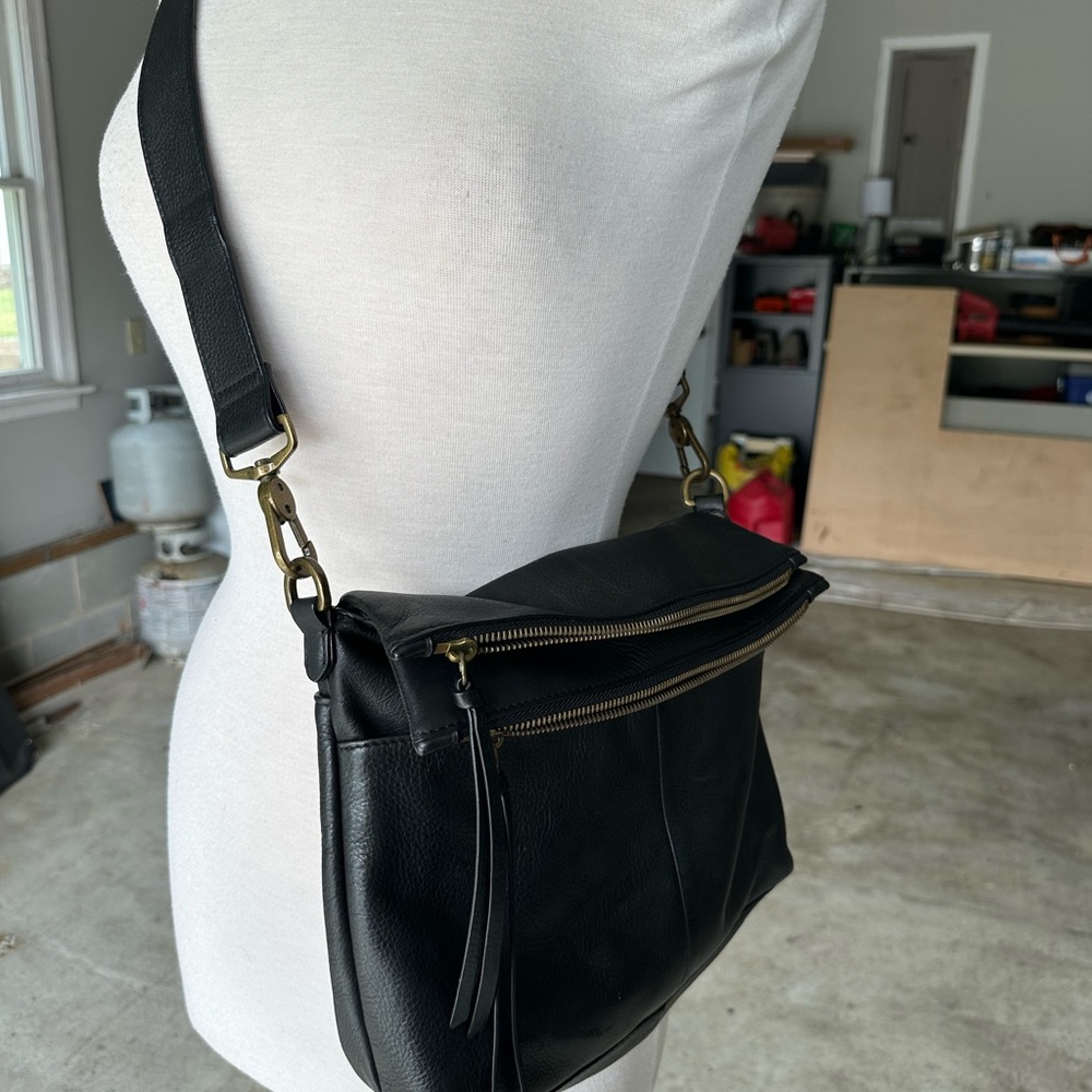 Margot New York Black Leather Crossbody Bag